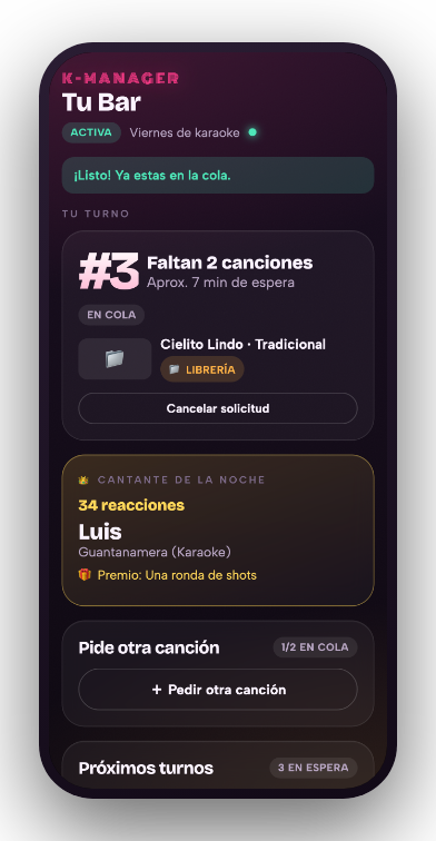 Turno del cliente en el celular